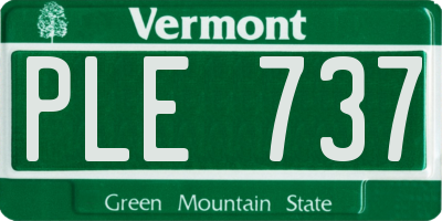 VT license plate PLE737