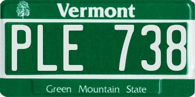 VT license plate PLE738
