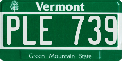 VT license plate PLE739