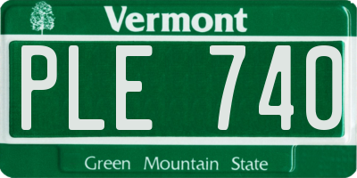 VT license plate PLE740