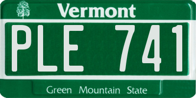 VT license plate PLE741