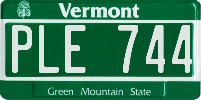 VT license plate PLE744