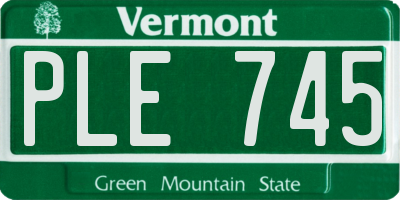 VT license plate PLE745