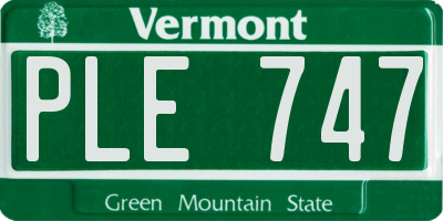 VT license plate PLE747