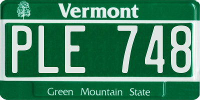 VT license plate PLE748