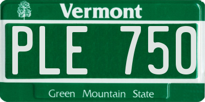 VT license plate PLE750
