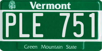 VT license plate PLE751