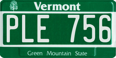 VT license plate PLE756