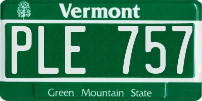 VT license plate PLE757