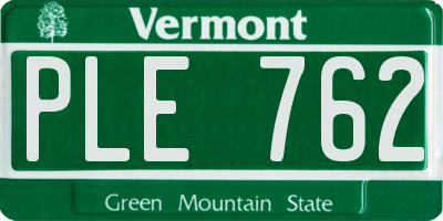 VT license plate PLE762