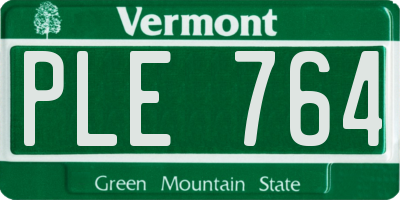 VT license plate PLE764