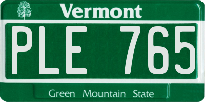 VT license plate PLE765