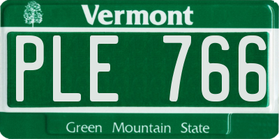 VT license plate PLE766