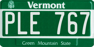 VT license plate PLE767