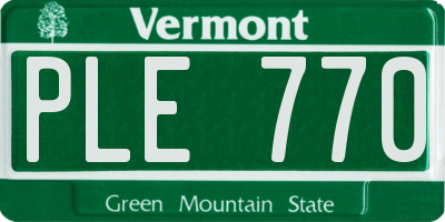 VT license plate PLE770