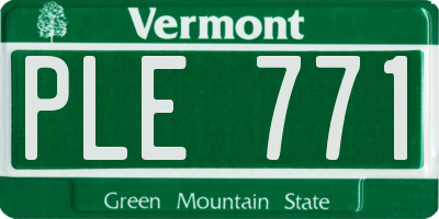 VT license plate PLE771
