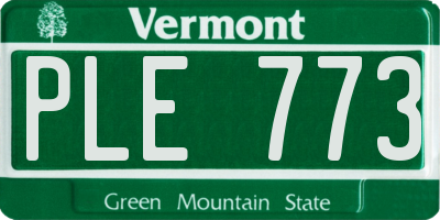 VT license plate PLE773