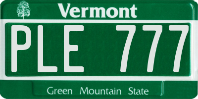 VT license plate PLE777