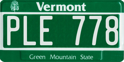 VT license plate PLE778