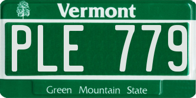 VT license plate PLE779
