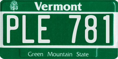 VT license plate PLE781