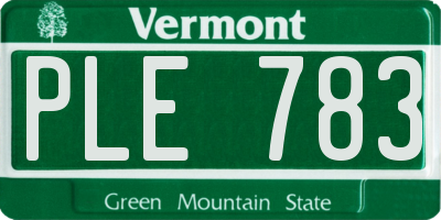 VT license plate PLE783