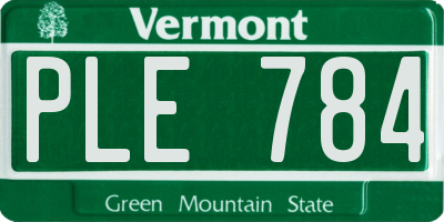 VT license plate PLE784