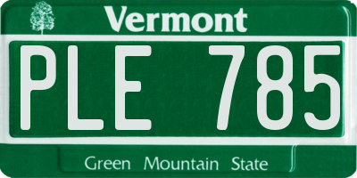 VT license plate PLE785