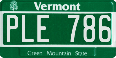 VT license plate PLE786