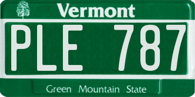 VT license plate PLE787