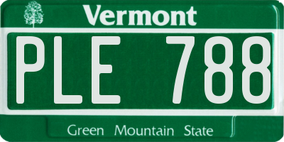 VT license plate PLE788