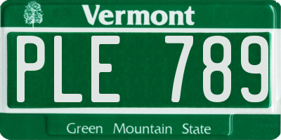 VT license plate PLE789