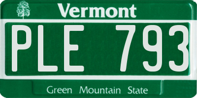 VT license plate PLE793