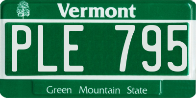 VT license plate PLE795