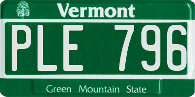 VT license plate PLE796