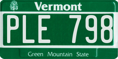 VT license plate PLE798