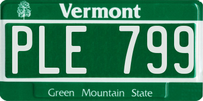 VT license plate PLE799