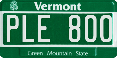VT license plate PLE800
