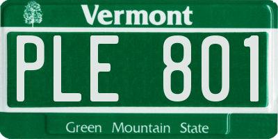 VT license plate PLE801