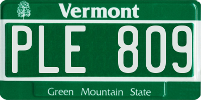 VT license plate PLE809