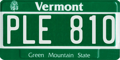 VT license plate PLE810