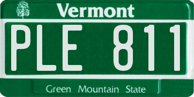 VT license plate PLE811