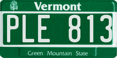 VT license plate PLE813