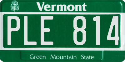 VT license plate PLE814