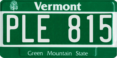 VT license plate PLE815