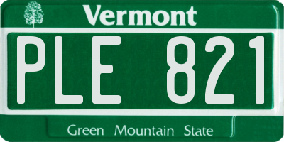 VT license plate PLE821