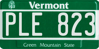 VT license plate PLE823