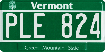 VT license plate PLE824
