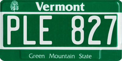 VT license plate PLE827