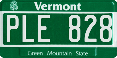 VT license plate PLE828